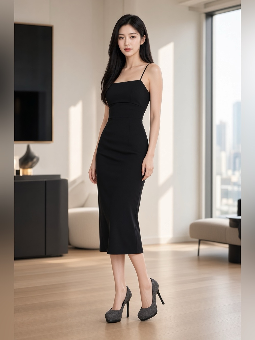Yves Saint Laurent tribetoo Sparkling Black Heels